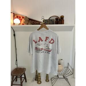 Vintage 90s LAFD Los Angeles Fire Department Land Air & Sea T-Shirt XXL